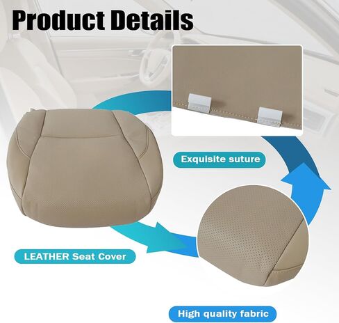 Mythoria Driver＆Passenger Perforated Bottom Seat Cover Tan（#LA00, LB00） Fit for Lexus ES350 2007 2008 2009 2010 2011 2012-Comfortable Wear-Resistant Automobile Accessories in Kuwait