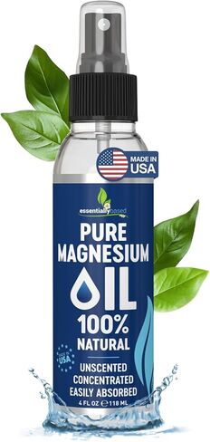 Pure Magnesium Oil Spray 8oz - Topical Magnesium Spray Extra Strength - 100% Organic Magnesium Oil - Magnesium Spray for Feet - Magnesium Body Spray - Made in USA in Saudi Arabia