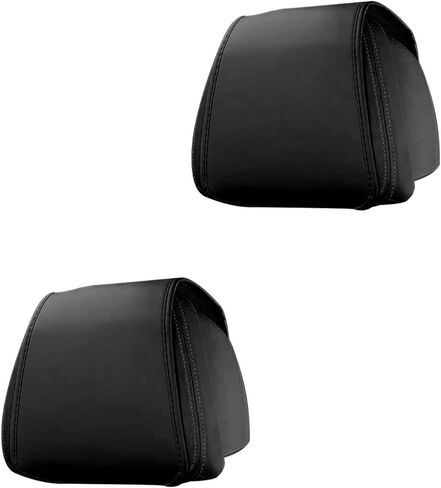 2 PCS Car Headrest Cover, Leather Car Seat Head Rest Cover with Pocket, Removable Headrest Protector, Universal Rear Seat Storage Bag, for Most Vehicles (Black) in Kuwait
