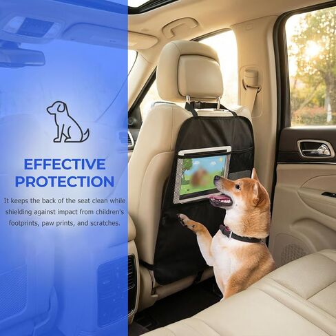 2 PCS Kick Mat Back Seat Protector, Anti-Mud Auto Seat Back Protective Cover with 2 Storage Pockets, Waterproof Backseat Kick Mats for Cars Trucks SUVs, Car Accessories in Saudi Arabia