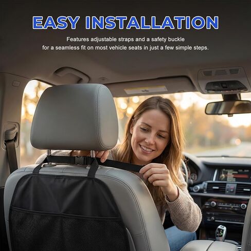 2 PCS Kick Mat Back Seat Protector, Anti-Mud Auto Seat Back Protective Cover with 2 Storage Pockets, Waterproof Backseat Kick Mats for Cars Trucks SUVs, Car Accessories in Saudi Arabia