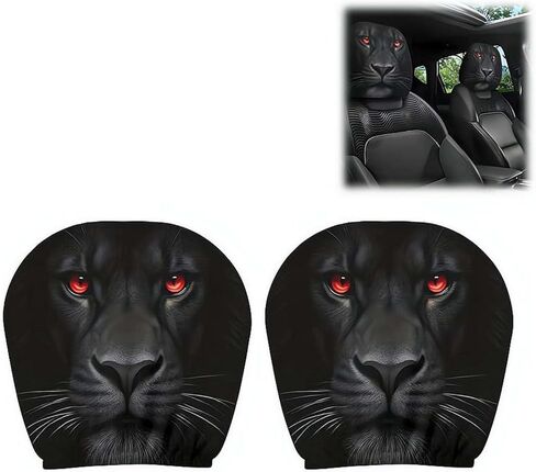 Wmool Car Headrest Covers, Soft Polyester Fabric with Funny Cartoon Print, Stretchy Seat Headrest Protector for Auto Interior Decoration – 2 Pack in Saudi Arabia