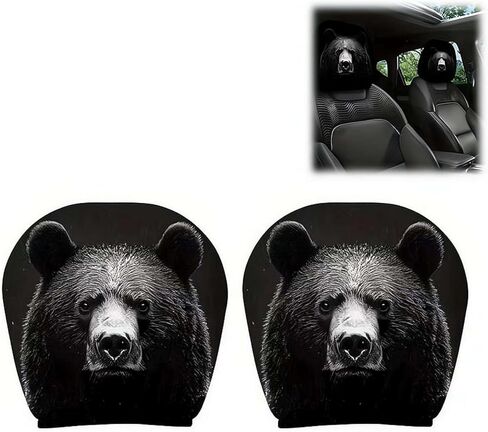 Wmool Car Headrest Covers, Soft Polyester Fabric with Funny Cartoon Print, Stretchy Seat Headrest Protector for Auto Interior Decoration – 2 Pack in Saudi Arabia