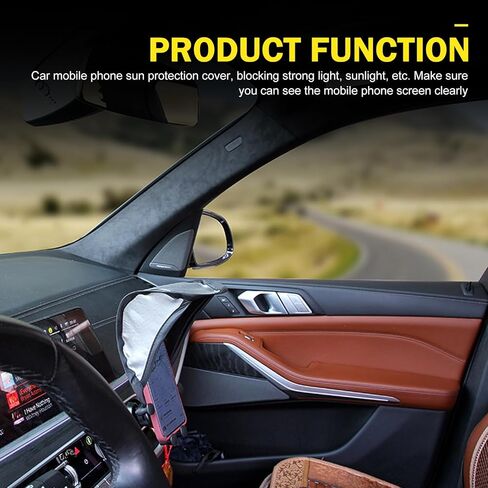 Car Dash Covers, Phone Umbrella, Anti-Glare Sunshade Umbrella Phone Holder, Universal for Most Cars (Black) in Kuwait