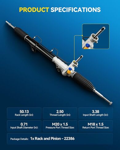 PHILTOP Rack and Pinion Compatible with 2004-2009 Durango, Aspen with Hydraulic Power Replace 22-386 in Kuwait