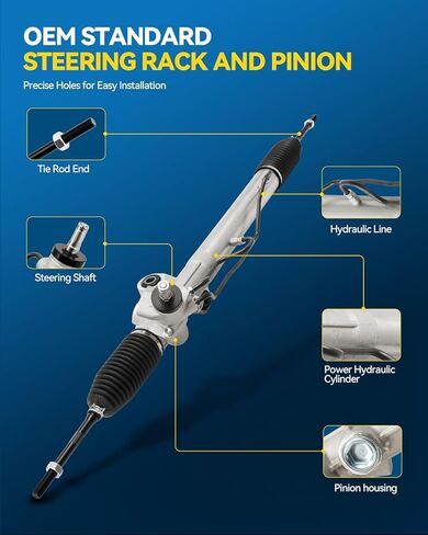 PHILTOP Rack and Pinion Compatible with 2004-2009 Durango, Aspen with Hydraulic Power Replace 22-386 in Kuwait