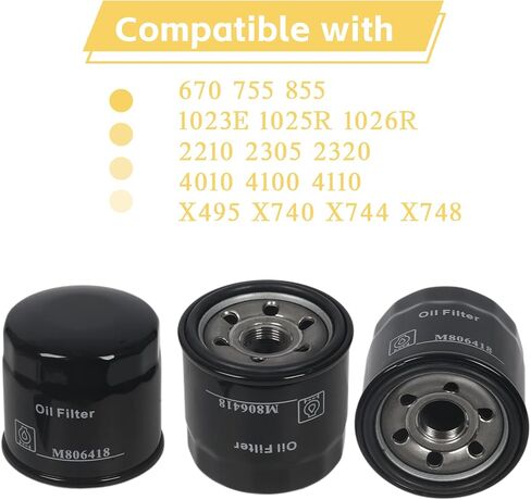 3 Pack Oil Filter M806418 Compatible with John Deere 2210 4010 1023E 1025R 1026R 755 855 670 1435 X495 X740 X744 X748 in Saudi Arabia