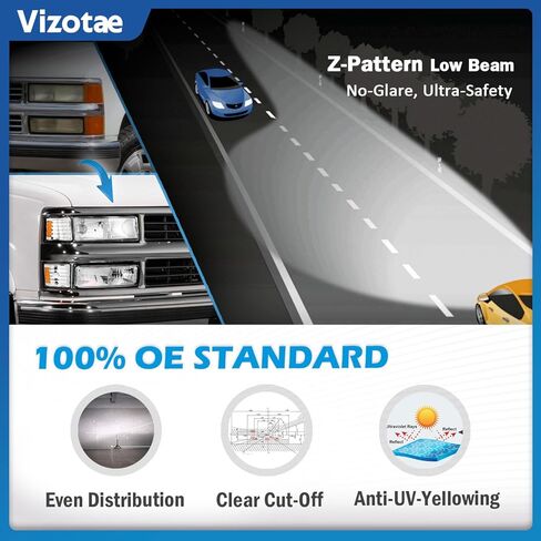 Headlights W/Bulbs for 1994-1998 Chevy C10 Pickup Truck C/K 1500 2500 3500 Silverado Tahoe Suburban, 1992-1994 Blazer Driver & Passenger Side in Kuwait