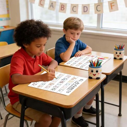 ملصقات تعليمية إسبانية للأطفال الصغار 1-3، ملصقات تعليمية ثنائية اللغة للفصول الدراسية في مرحلة ما قبل المدرسة ورياض الأطفال، Abecedario Para Niños En Español لوازم ديكور الرسم البياني للمدرسة المنزلية in Kuwait