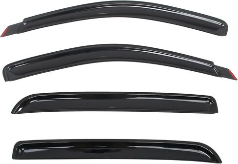IKON MOTORSPORTS في أقنعة نافذة القناة متوافقة مع 2006-2008 Dodge Ram 1500 Mega Cab، 2006-2009 Ram 2500 3500 Mega Cab، واقيات المطر من الدخان الأكريليك ذات الطراز النحيف، عاكسات الرياح للنافذة الجانبية 4 قطع in Kuwait