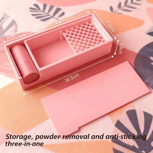 Cornstarch Powder Box Set with Brushes, 2-in-1 Powder Container with Removable Sifter & Sliding Lid, Non-Stick Tool for Polymer Clay Cutters & Jewelry Making (Pink) in Saudi Arabia