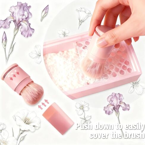 Cornstarch Powder Box Set with Brushes, 2-in-1 Powder Container with Removable Sifter & Sliding Lid, Non-Stick Tool for Polymer Clay Cutters & Jewelry Making (Pink) in Saudi Arabia