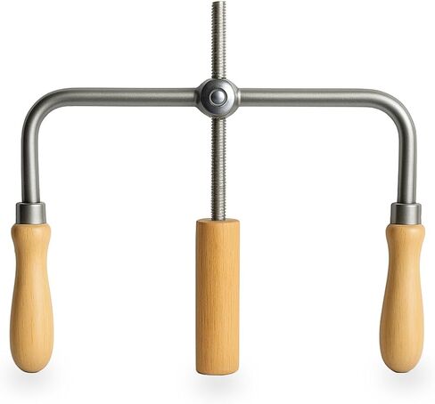 Pottery Mouth Opener Tool - Stainless Steel & Wood Pottery Tool for Pottery Makers, Adjustable Handheld Clay Opening Tool with Smooth Handle, Includes 3 Wooden Height Adjustment Plates in Saudi Arabia