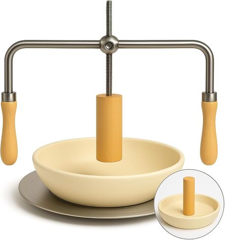 Pottery Mouth Opener Tool - Stainless Steel & Wood Pottery Tool for Pottery Makers, Adjustable Handheld Clay Opening Tool with Smooth Handle, Includes 3 Wooden Height Adjustment Plates in Saudi Arabia