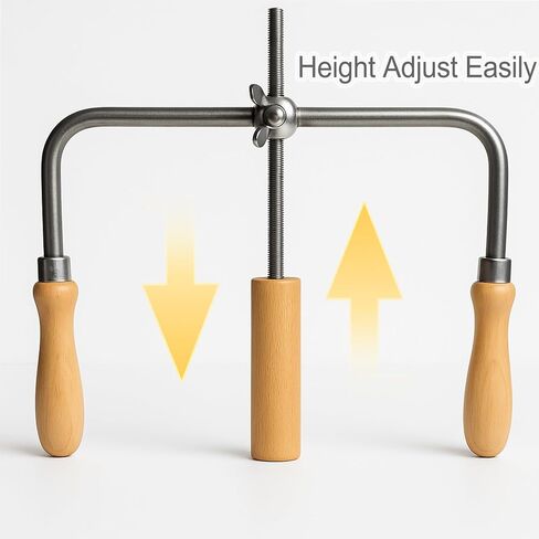 Pottery Mouth Opener Tool - Stainless Steel & Wood Pottery Tool for Pottery Makers, Adjustable Handheld Clay Opening Tool with Smooth Handle, Includes 3 Wooden Height Adjustment Plates in Saudi Arabia