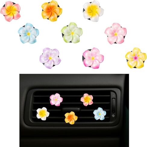 9 PCS Flower Car Vent Clips – New 2026 Version, Colorful Tropical Flowers Car Vent Decorations, Hawaiian Hibiscus & Plumeria Car Decor Aesthetic Cute Charm Gifts For Women (A) in Saudi Arabia
