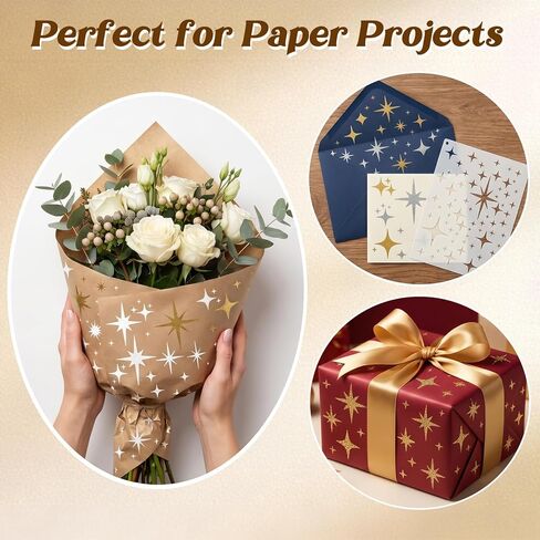 6Pcs Large Star Stencil for Painting, Reusable Star Stencil for Painting DIY Stars Pattern Paintings Stencils Set Sparkle Stars Template Wall Drawing Stencils for Wall Wood Craft Canvas Fabric in Saudi Arabia