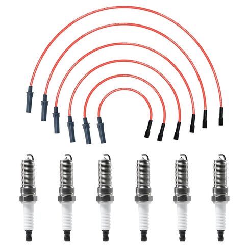 Spark Plug Wire Set & Spark Plugs Kit Compatible with Dodge Grand Caravan Chrysler Town & Country 2001-2010 3.3L 3.8L, Fit Pacifica Voyager Routan, Replace 5019593AA & 2314 in Saudi Arabia