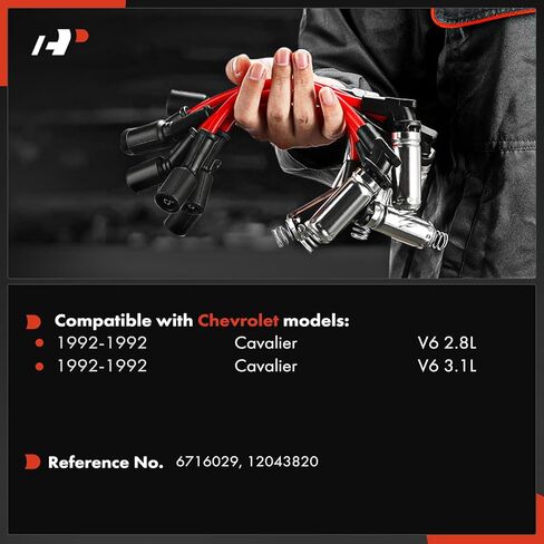 A-Premium 6 قطع أسلاك توصيل الإشعال متوافقة مع شيفروليه كافالير 1992، 2.8L 3.1L in Kuwait