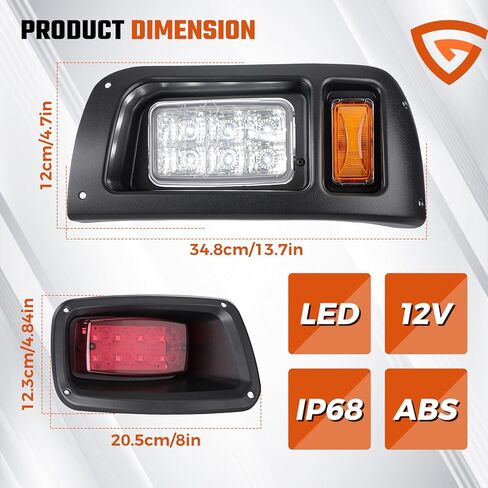 LED Upgrade fit for Golf Cart LED Light Compatible with EZGO TXT 1996-2013 Gas & Electric Carts 12V Street Legal Lights Kit with LED Head Light Tail Lights Turn Signals Brake Lights in Saudi Arabia
