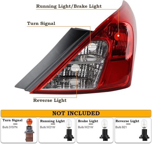 USA Type W/Side Light A Pair Tail Light Assembly Fit for 2012-2019 Nissan Versa Sedan Rear Lamp Left Driver and Right Passenger Side Rear Lights W/O Bulbs NI2800194 265503AN0A NI2801194 in Kuwait