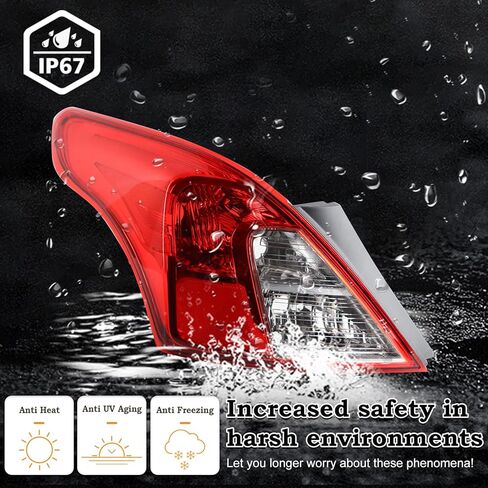 USA Type W/Side Light A Pair Tail Light Assembly Fit for 2012-2019 Nissan Versa Sedan Rear Lamp Left Driver and Right Passenger Side Rear Lights W/O Bulbs NI2800194 265503AN0A NI2801194 in Kuwait