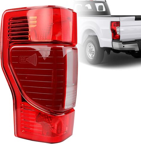 مجموعة مصابيح الذيل اليسرى متوافقة مع Ford F250 F350 2017 2018 2019 مصابيح الفرامل الخلفية للسائق فائقة التحمل - استبدال المصابيح الخلفية لـ HC3Z13405D مع لمبة هالوجين متضمنة (بدون نقطة عمياء) in Kuwait