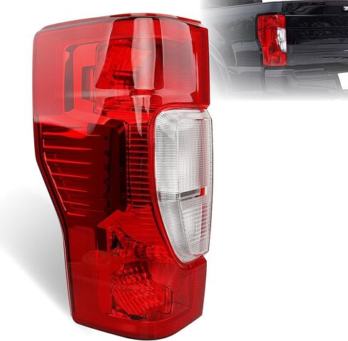 مجموعة مصابيح الذيل اليسرى متوافقة مع Ford F250 F350 2017 2018 2019 مصابيح الفرامل الخلفية للسائق فائقة التحمل - استبدال المصابيح الخلفية لـ HC3Z13405D مع لمبة هالوجين متضمنة (بدون نقطة عمياء) in Kuwait