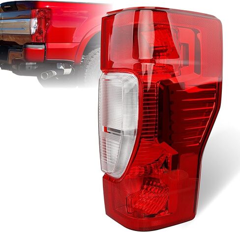 مجموعة مصابيح الذيل اليسرى متوافقة مع Ford F250 F350 2017 2018 2019 مصابيح الفرامل الخلفية للسائق فائقة التحمل - استبدال المصابيح الخلفية لـ HC3Z13405D مع لمبة هالوجين متضمنة (بدون نقطة عمياء) in Kuwait