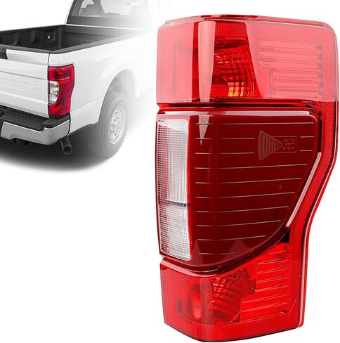مجموعة مصابيح الذيل اليسرى متوافقة مع Ford F250 F350 2017 2018 2019 مصابيح الفرامل الخلفية للسائق فائقة التحمل - استبدال المصابيح الخلفية لـ HC3Z13405D مع لمبة هالوجين متضمنة (بدون نقطة عمياء) in Kuwait