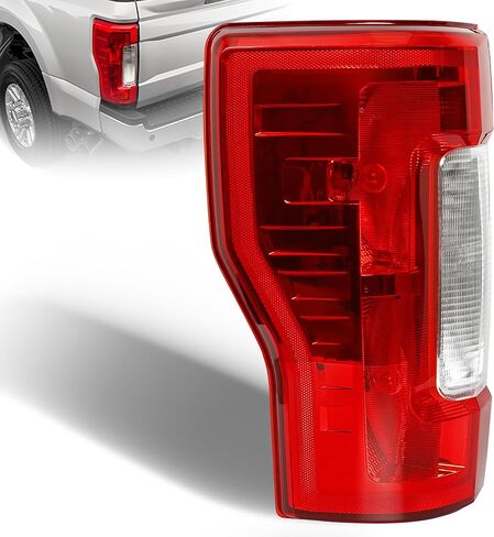 مجموعة مصابيح الذيل اليسرى متوافقة مع Ford F250 F350 2017 2018 2019 مصابيح الفرامل الخلفية للسائق فائقة التحمل - استبدال المصابيح الخلفية لـ HC3Z13405D مع لمبة هالوجين متضمنة (بدون نقطة عمياء) in Kuwait