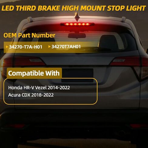 34270-T7A-H01 Third 3rd Brake Light Compatible with Honda HR-V Vezel 2014-2022, for Acura CDX 2018-2022，High Mount Stop Light Replace 34270T7AH01 in Saudi Arabia