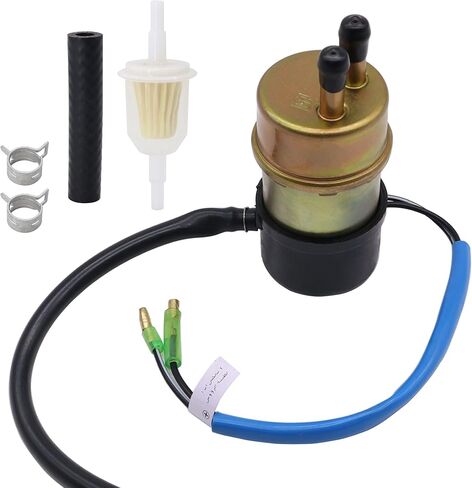 مضخة وقود كهربائية 12 فولت متوافقة مع مضخة وقود Kawasaki Mule 49040-1055 KAF620 3010 3000 3020 2500 2510 2520 1000 (8 مم داخل/مخرج) مع فلتر الوقود Am116304 in Kuwait