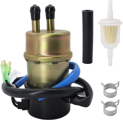 مضخة وقود كهربائية 12 فولت متوافقة مع مضخة وقود Kawasaki Mule 49040-1055 KAF620 3010 3000 3020 2500 2510 2520 1000 (8 مم داخل/مخرج) مع فلتر الوقود Am116304 in Kuwait