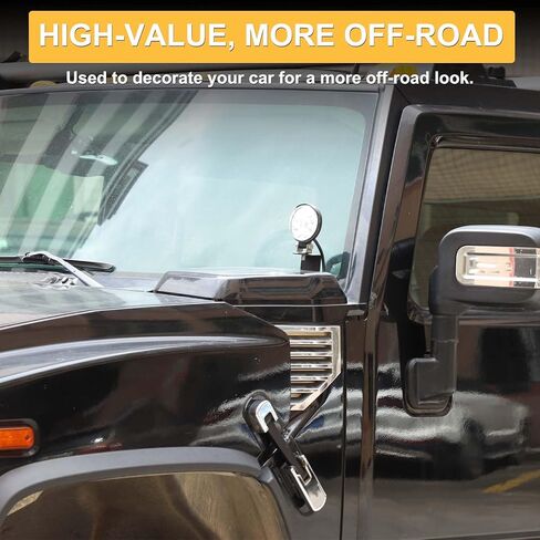 PIUGILH غطاء محرك السيارة ضوء جبل قوس متوافق مع Hummer H2 2003-2009، غطاء محرك السيارة الأمامي عمود جانبي LED ضوء قرنة جبل قوس، 2PCS in Kuwait