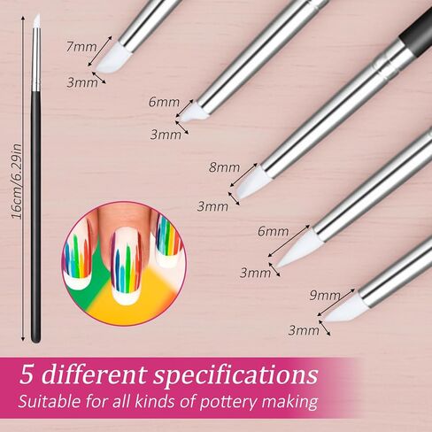 15 Pcs Silicone Clay Sculpting Tools, Double-Ended Dotting Tool, Pottery Tool, Clays Tools Kit with for Clay Sculpting, Painting, Modeling in Saudi Arabia