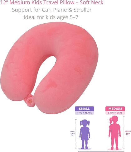 Kids Travel Pillow, 2-in-1 Plush Penguin Neck Pillow & Stuffed Animal, Soft and Comfortable for Car & Airplane Travel, Medium 12" in Kuwait