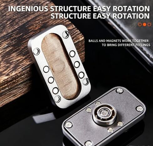 3-in-1 Metal Fidget Slider Spinner, Magnetic Clicker Toy for Adults Stress Anxiety Relief, ADHD Focus Tool, Office Desk Gadget, Cool EDC Gifts for Teen Boys Men, Birthday Gift in Kuwait