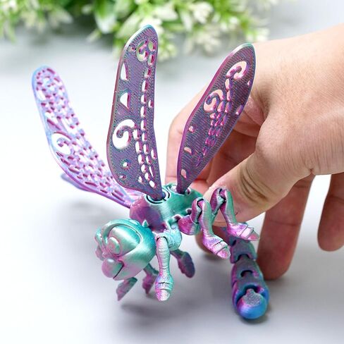 3D Printed dragonfly Model,Flexible Realistic Articulated Animal Fidget Toys,Mystery Figurines Gifts for Easter,Executive Desk Funny Décor and Festival Collectible,Easter Basket Stuffers (CH) (PINK) in Saudi Arabia