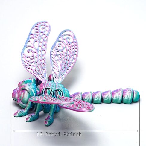 3D Printed dragonfly Model,Flexible Realistic Articulated Animal Fidget Toys,Mystery Figurines Gifts for Easter,Executive Desk Funny Décor and Festival Collectible,Easter Basket Stuffers (CH) (PINK) in Saudi Arabia