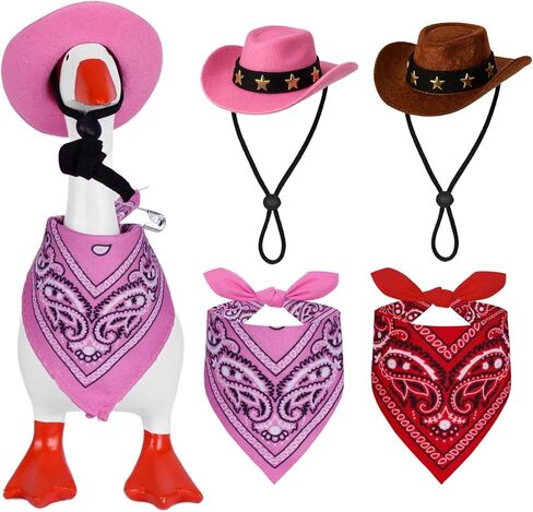 Western Cowboy Mini Desk Goose Outfits 7'' Magnetic Goose Statue Keychain Clothes for Table Decor in Saudi Arabia