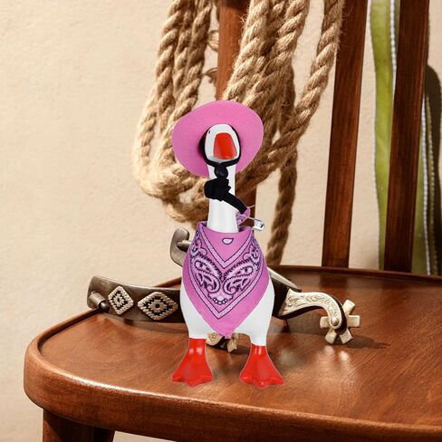 Western Cowboy Mini Desk Goose Outfits 7'' Magnetic Goose Statue Keychain Clothes for Table Decor in Saudi Arabia