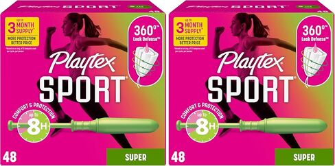 Playtex Sport Tampons, Regular Absorbency, Fragrance-Free - 48ct (Packaging May Vary) in Kuwait