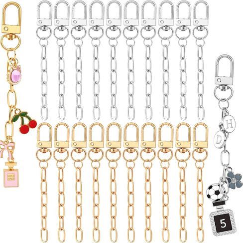 PAGOW 6pcs Keychain Making Kit, Alloy Key Chain Clips with Swivel Snap Hook Key Ring, Gold Purse Chain Bag Charm Extender Chains for DIY Crafts Handbag Jewelry Making in Kuwait