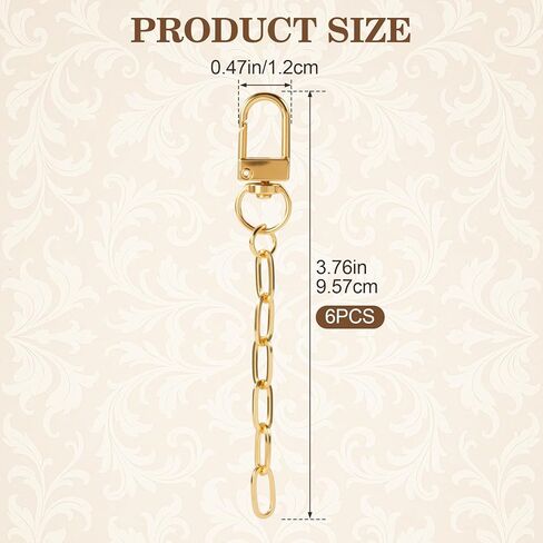PAGOW 6pcs Keychain Making Kit, Alloy Key Chain Clips with Swivel Snap Hook Key Ring, Gold Purse Chain Bag Charm Extender Chains for DIY Crafts Handbag Jewelry Making in Kuwait
