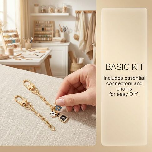 PAGOW 6pcs Keychain Making Kit, Alloy Key Chain Clips with Swivel Snap Hook Key Ring, Gold Purse Chain Bag Charm Extender Chains for DIY Crafts Handbag Jewelry Making in Kuwait