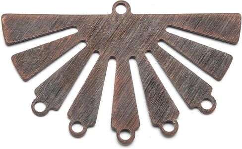 ROSENORTH Antique Copper Earring Making Kit – Brass Fan & Ginkgo Leaf Connectors, Hooks, Jump Rings & Backs for DIY Jewelry Craft Supplies (112 PCS) in Saudi Arabia