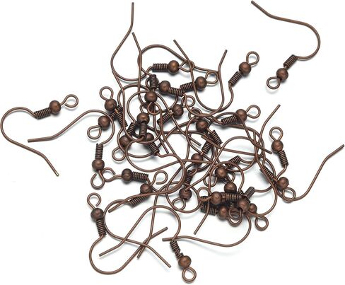 ROSENORTH Antique Copper Earring Making Kit – Brass Fan & Ginkgo Leaf Connectors, Hooks, Jump Rings & Backs for DIY Jewelry Craft Supplies (112 PCS) in Saudi Arabia