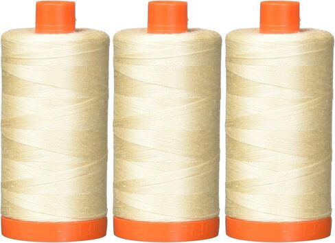 3 عبوات - Aurifil Light Sand - A1050-2000 Mako خيط قطني صلب 50WT 1422Yds لكل منها in Kuwait