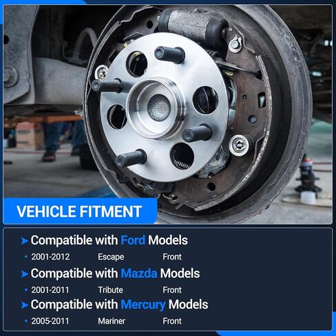 مجموعة محور العجلة الأمامية 518515 من Autoround متوافقة مع Ford Escape 2001-2012، Mazda Tribute 2001-2011، Mercury Mariner 2005-2011، 5 عروات in Kuwait